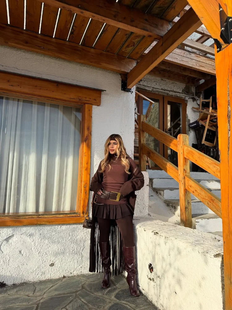 

Elegant Tassel Long Coat Women Loose Full Sleeve Lapel Button Woolen All-match Coats Female Chic Fashion Pockets Outwear Lady