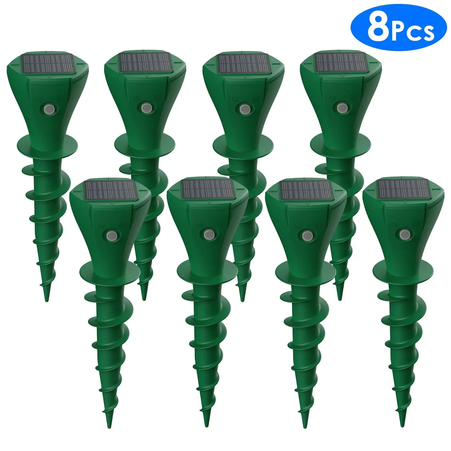 

For 8Pcs Solar Powered Mole Repellent Waterproof Solar Animal Repellers for Moles Gophers Groundhogs Snakes Voles Outdoor Vibrat