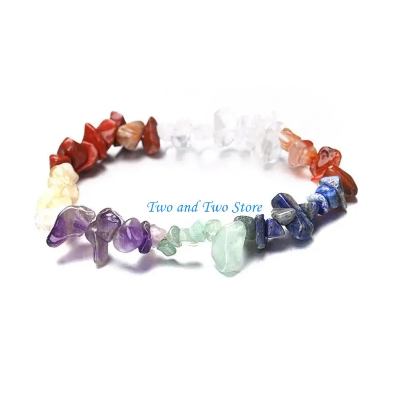 

HX6F Natural Gravel Beads Bracelet Decorative Wrist Chain Jewelry for Yoga Prayer