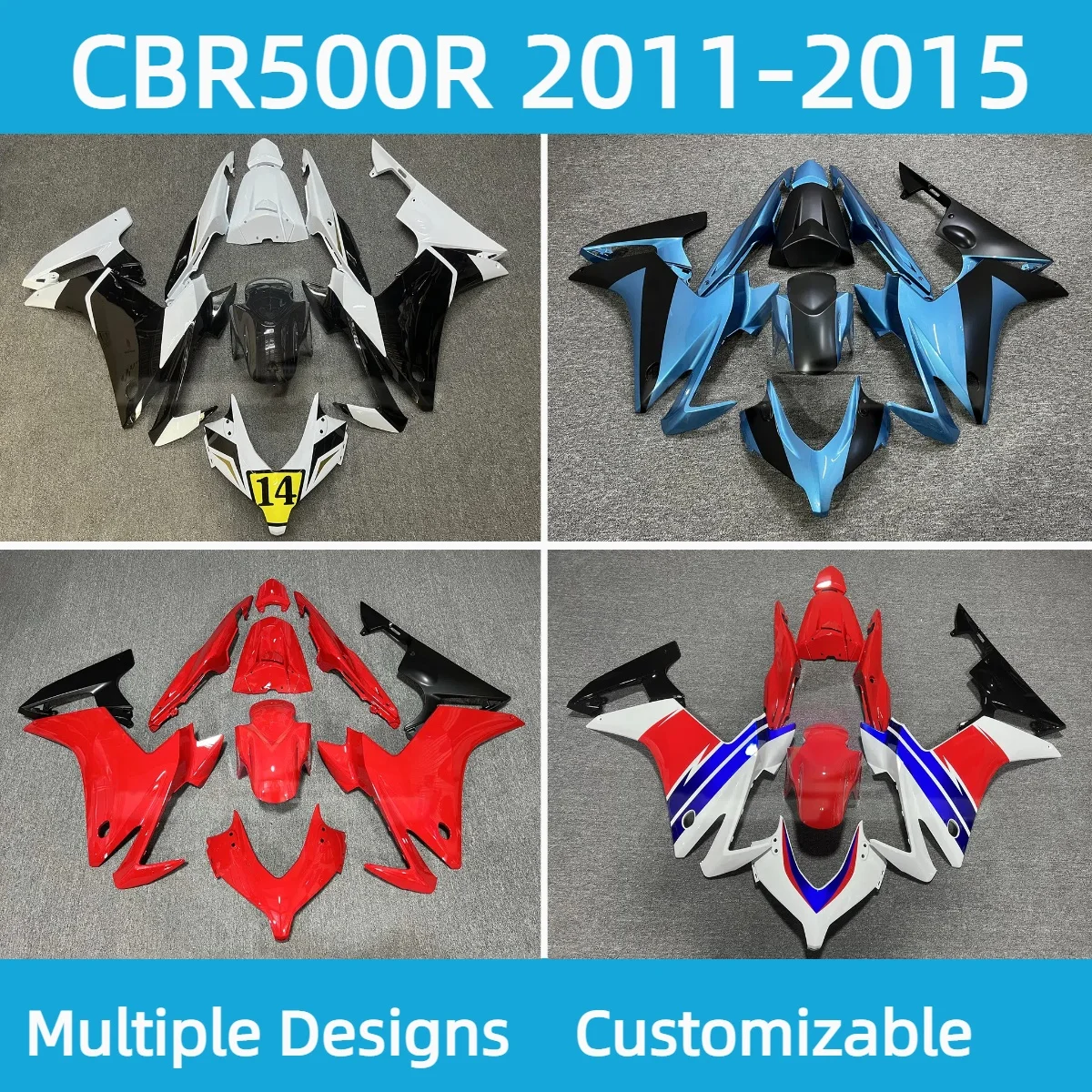 

Обтекатели для мотоцикла CBR 500R 2011 2012 2013 2014 2015, высококачественный обтекатель из АБС-пластика для HONDA CBR500R 11-15