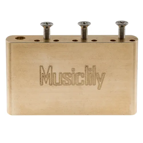 Imagen 1 del producto Musiclily Ultra 52,5 mm Latón macizo completo/acero Bloque trémolo MIM estándar de 42 mm para Fender ST de México y China Squier Classic