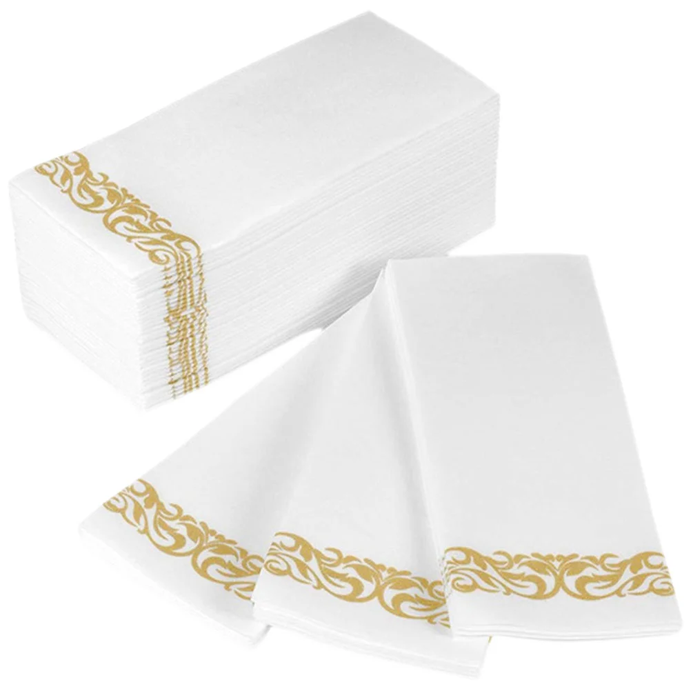 25 Pcs Paper Napkin Party Table Napkins Household Decorative Wedding Golden Dinner