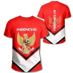 Indonesia Flag Coat of Arms Graphic T-shirt Summer Casual Pullover Men's Fashion Loose T-shirts Boy Oversized Short Sleeves Tops