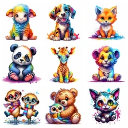 18CMColored animals foxes pandas Heat Transfer patch for clothing DIY children's printing used for clothing ironing applications