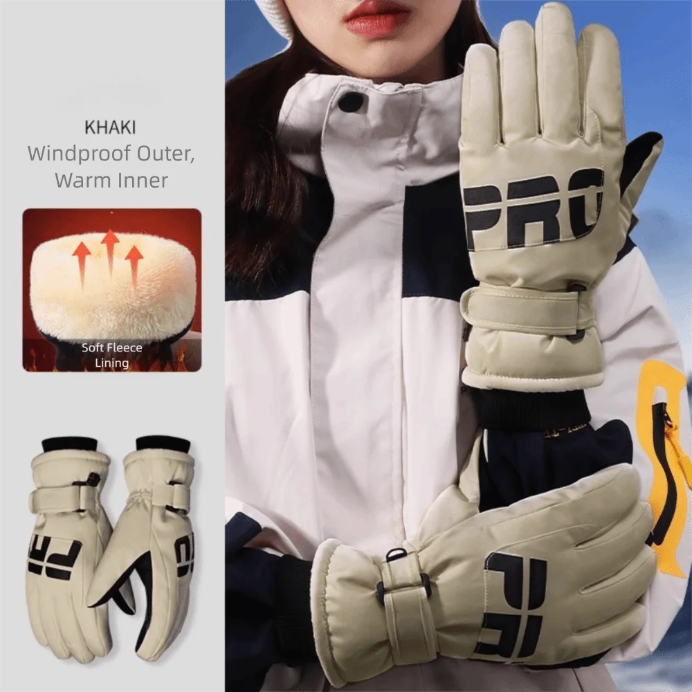 

Новые согревающие теплые лыжные перчатки, однотонные зимние варежки с сенсорным экраном, ветрозащитные утолщенные термоперчатки для мужчин