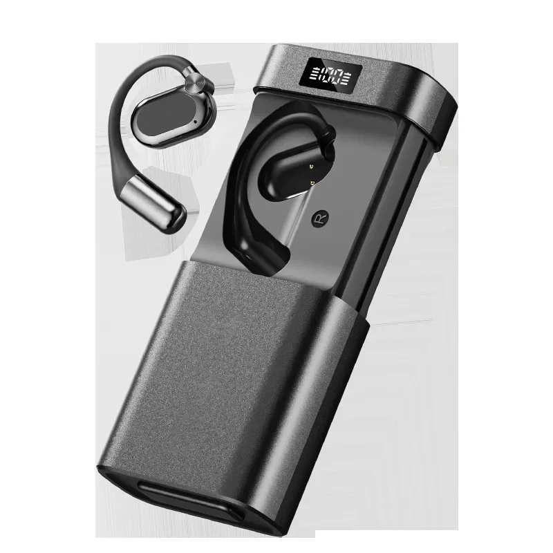 Bluetooth headset long battery life ultra-thin metal LCD display mobile power supply with LED flashlight