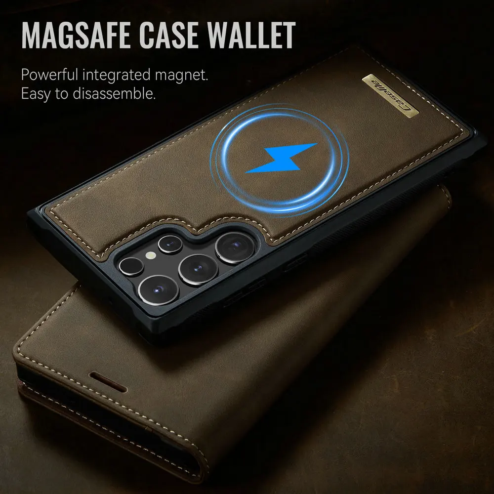 

Роскошный чехол для Samsung Galaxy S25 Ultra 5G Magsafe Cover Detachable 2IN1 Wallet Card Etui Samsung S25 Edge S 25 Plus FE Cover