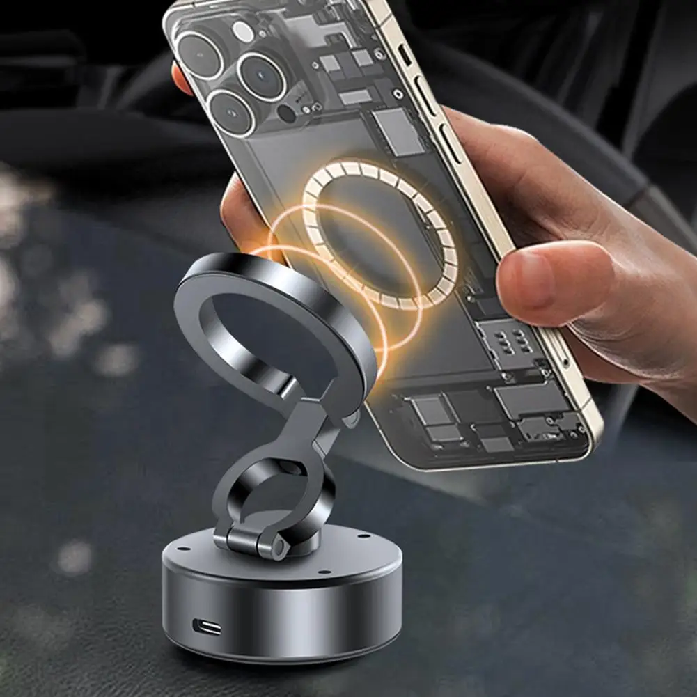 M11 360° Rotation Flod Car Mount Mobile Phone Holder Magnetic Vacuum Adsorption Ultra Stable Suction Cup Bracket For Glass Metal