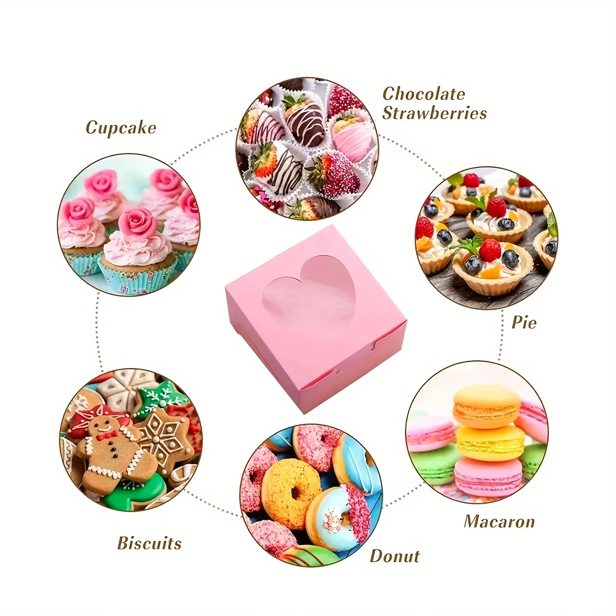 10pcs Creative Dessert Box, Used For Baking Cupcakes And French Pastry Muffin Boxes, With Transparent Window Opening Cupcake Box