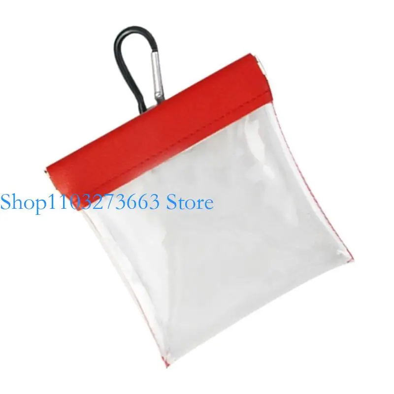 

R6FE Portable Golf Tees Holder Storage Bags Clear Golf Tees Bag with Clip