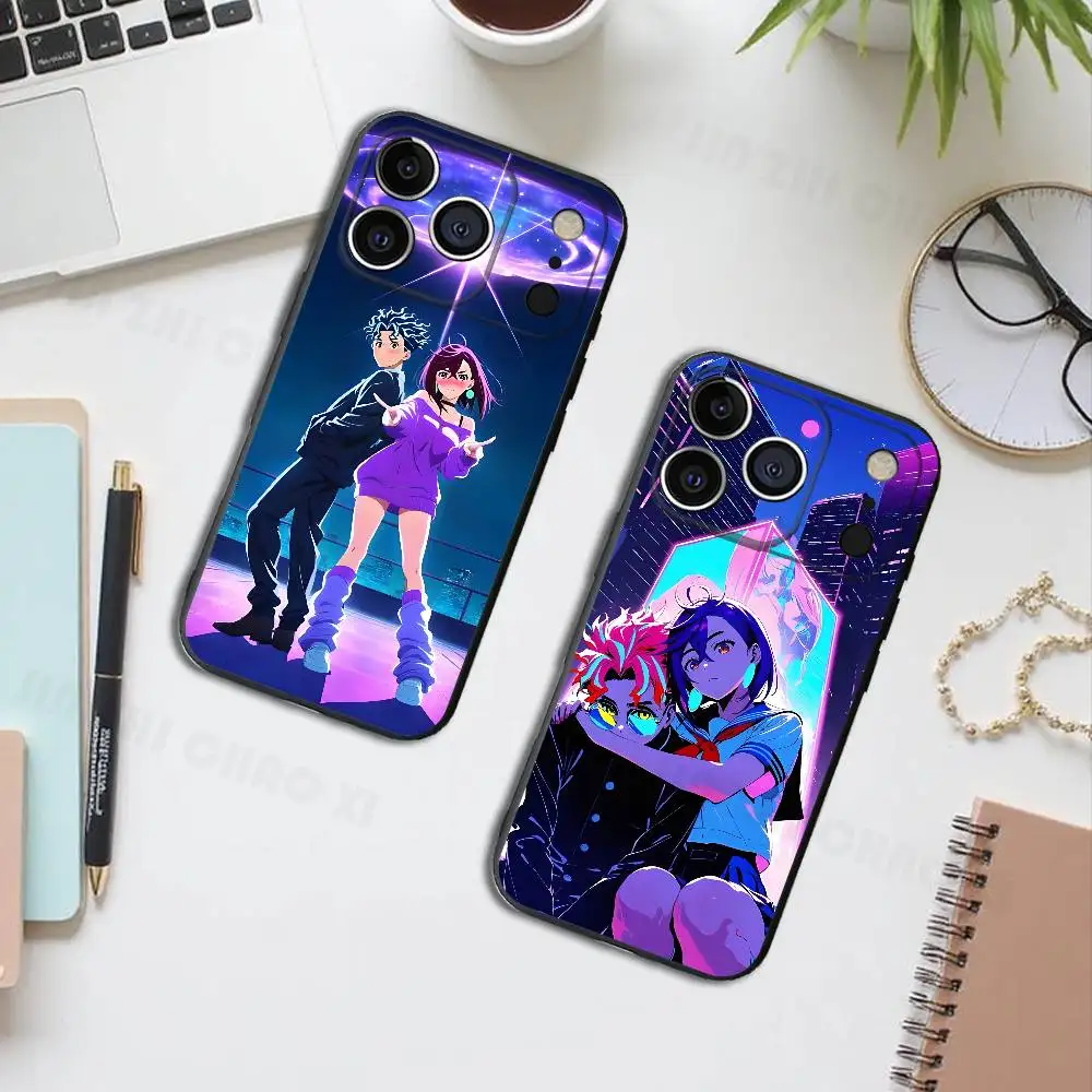 

Anime Momo Okarun D-Dandadan Black Phone Case For IPhone 17 16 15 14 13 12 13 12 11 Pro Max Plus XS XR Silicone Soft Back Cover