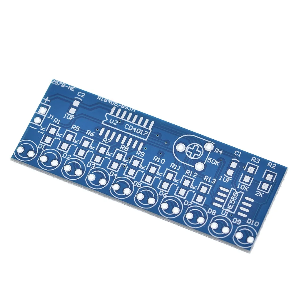 TZT NE555+CD4017 Running LED Flow LED Light Electronic Production Suite DIY Kit image 5