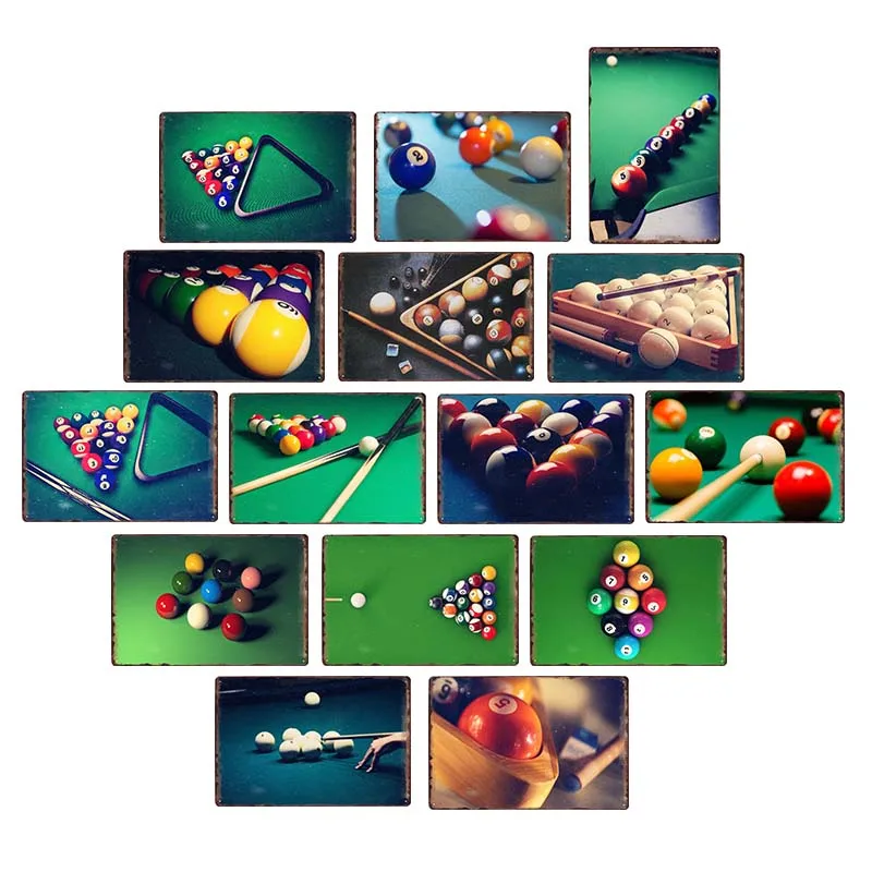 Billard Metall Vintage Zeichen Billard club Wand Poster Dekoration Bier Bar Malerei Pool halle Plaque Wohnkultur 20*30 CM