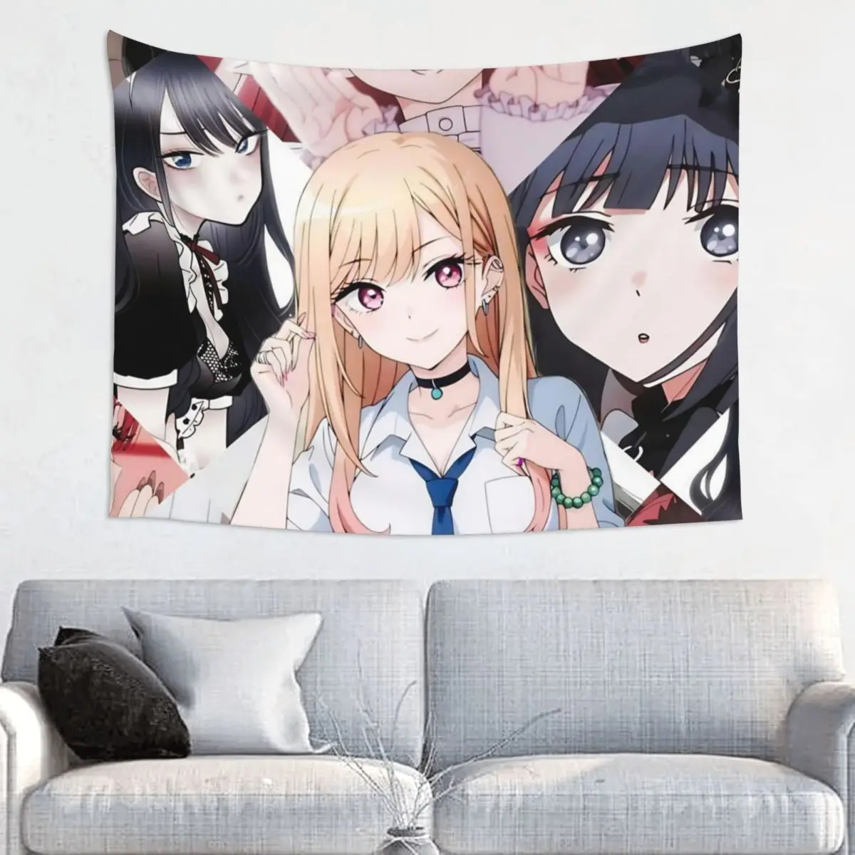 Marin Kitagawa Anime Tapestry Bohemian Polyester Wall Hanging My Dress-Up Darling Room Decor Beach Mat Art Wall Blanket
