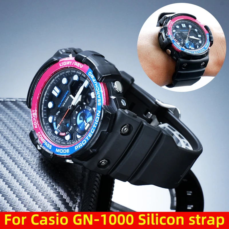 

Силиконовый ремешок для часов из TPU-смолы для Casio GN1000 GN-1000 GN-1000GB GN-1000MB, мужской спортивный ремешок для часов, сменные детали для браслета