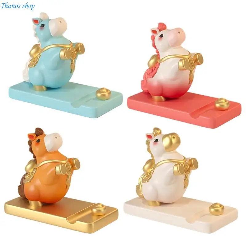 

Unique Horse Figurine Phone Stand with Not Slip Base Rosin Stand Horse Theme Phone Accessory for Work Space X37A
