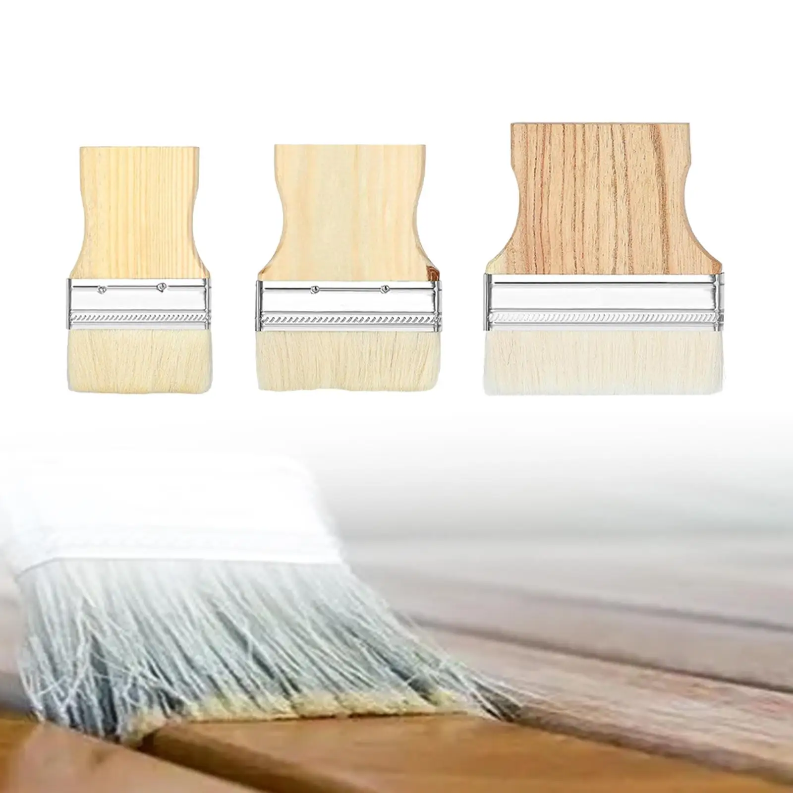 3 Pieces Flat Paddle Paint Brushes Wall Trim Multifunctional DIY Paint Touch Ups Wide Paint Brush for Home Improvement Fences