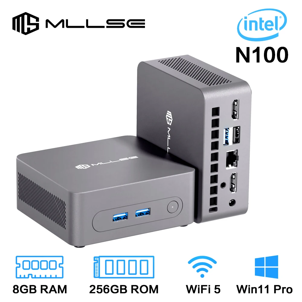 MLLSE G3 Mini PC Alder Lake N100 Windows 11 Pro Intel 12th DDR4 8GB RAM 256GB ROM WiFi 4 BT5.2 computadora de escritorio Mini Pc trabajo