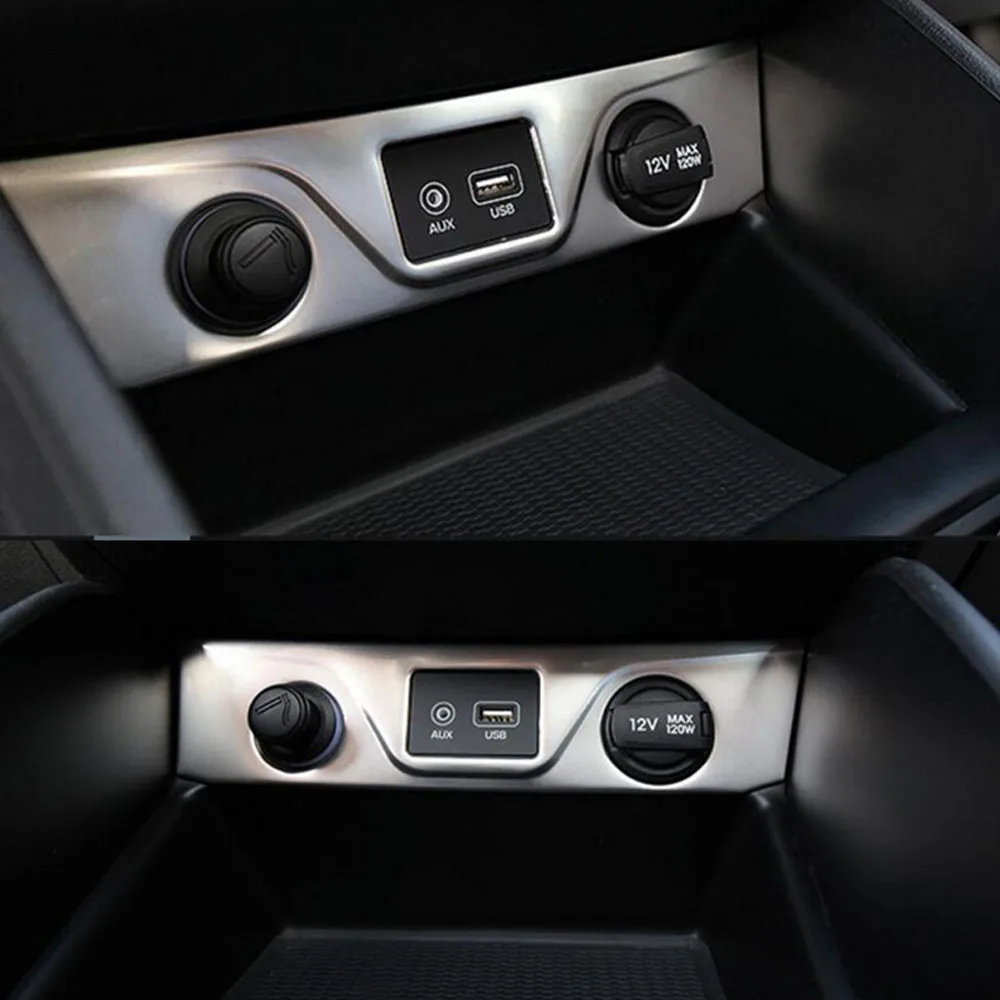 For Hyundai Tucson 2015 2016 2017 2018 Car Socket Charge Cigarette Smoke Lighter Switch USB Button Lamp Stick Frame Trim 1PCs