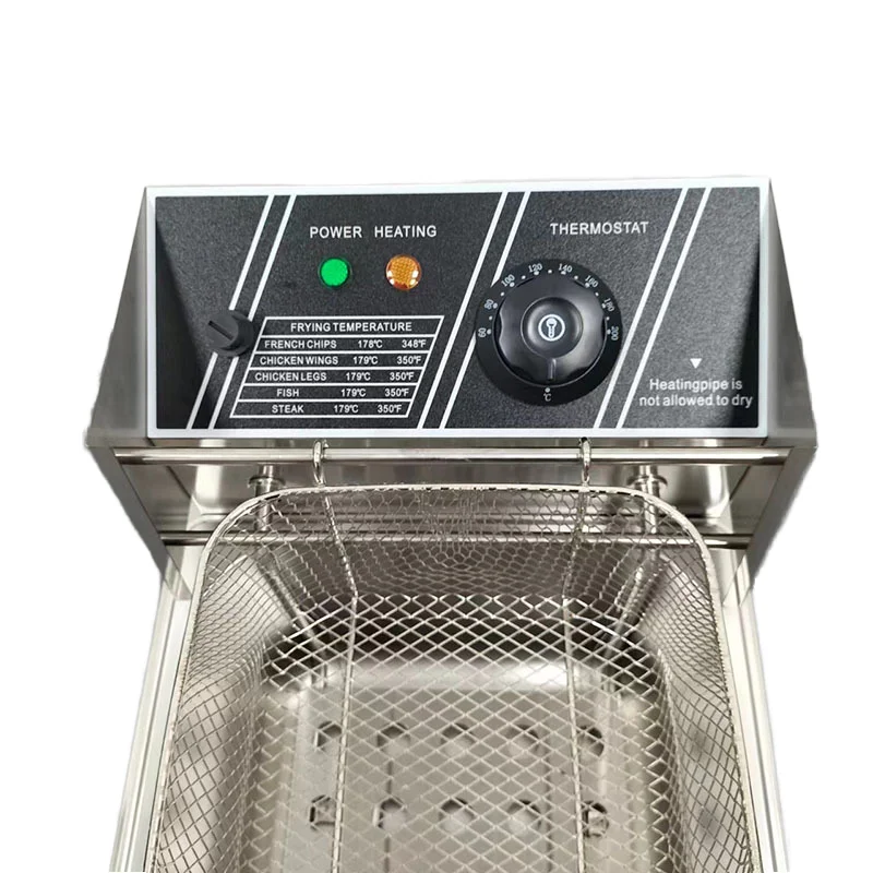 상업용 전기 카운터탑 6L 1탱크 튀김기 (1바구니) 치킨 & 감자튀김 스낵바용 스테인리스 스틸