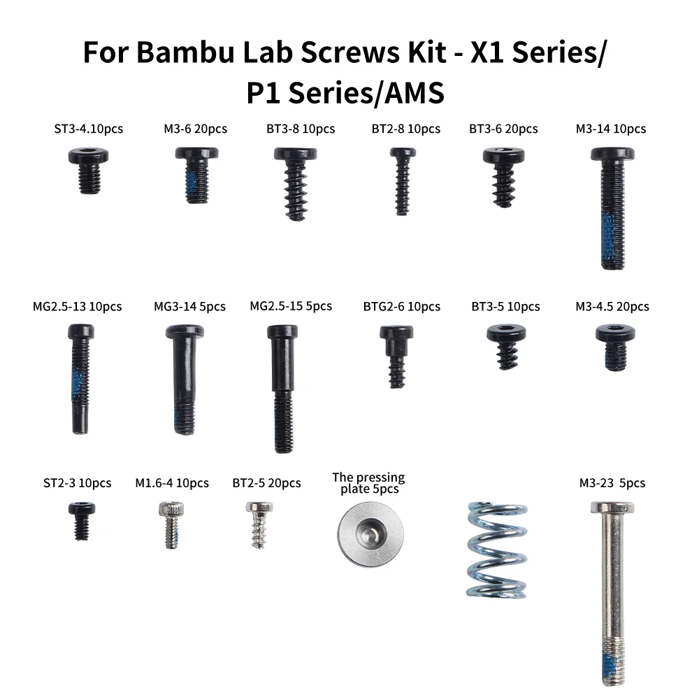 For Bambu Lab X1 P1 AMS Lite Screws Kit High Quality Top Mount Screws Kit  For Bambu X1/P1/AMS 3D Printer Parts