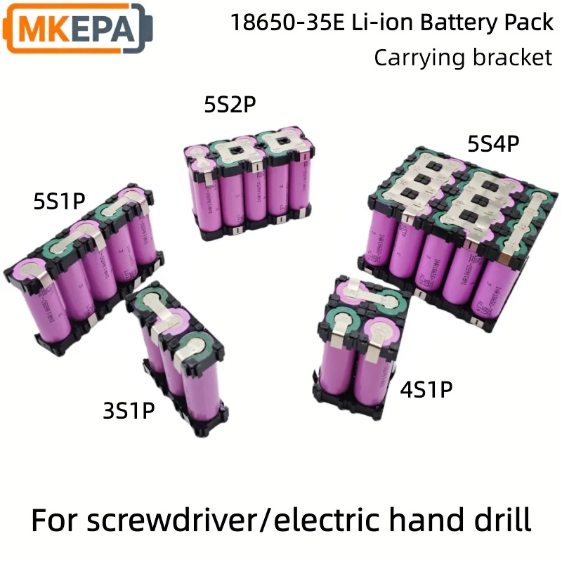 Customized 3s1p 4s1p 5s1p 5S2P 5s4p 10.8V 16.8V 18V 18650 35E battery pack 3500mAh for screwdriver electric drill cell battery