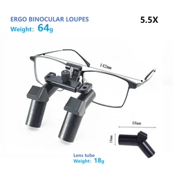 Burite New 5.5X Ergonomic Design 5.5X Ergo Prism Loupes Dental ENT Surgical IPD Indywidualne okulary powiększające (ERGO-5.5X)