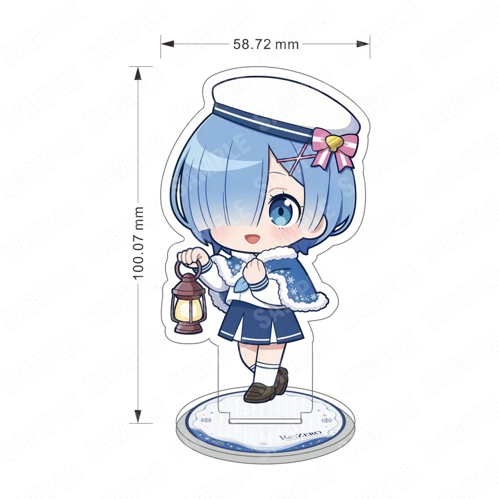 Re:ZERO -Starting Life in Another World- Anime 10CM Acrylic Stand Keychain Emilia Rem Ram Beatrice Winter Sailor Chibi Gift Fans