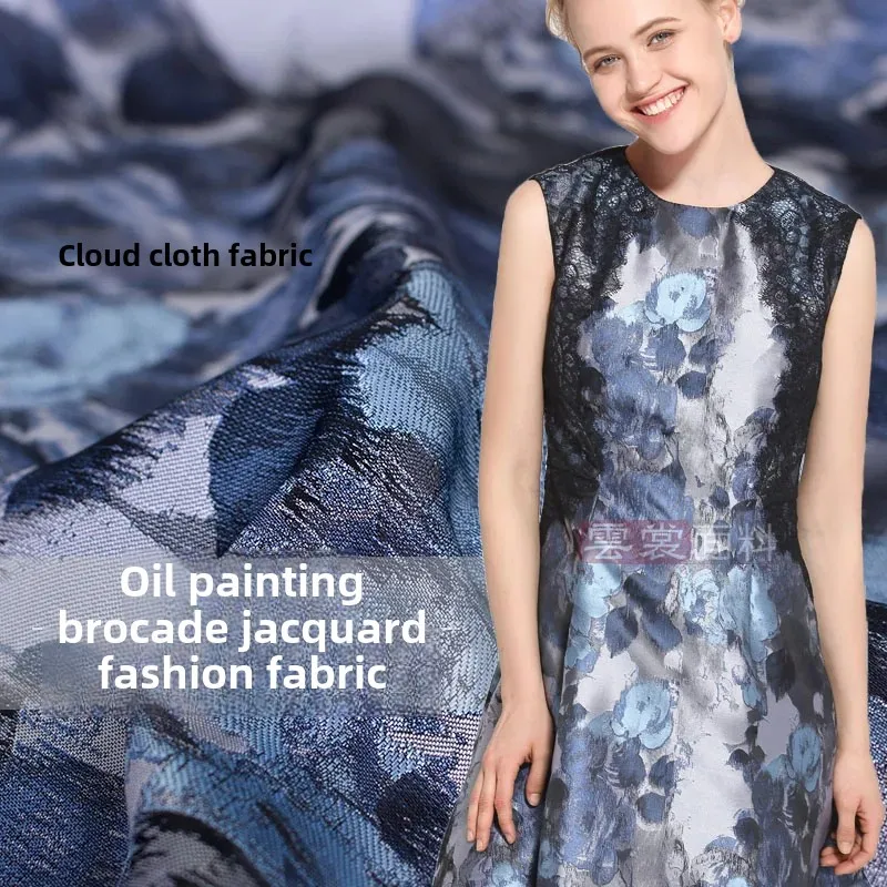 

Картина маслом, жаккардовая ткань, ветровка, платье, весенне-осенняя одежда, европейский бренд, модный дизайн, оптовая продажа, тканевый материал