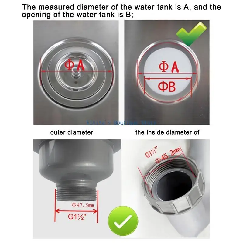 

Anti-clogging Drain Filter Stainless Steel Sink Drain Stopper with Overflow Hose M76D
