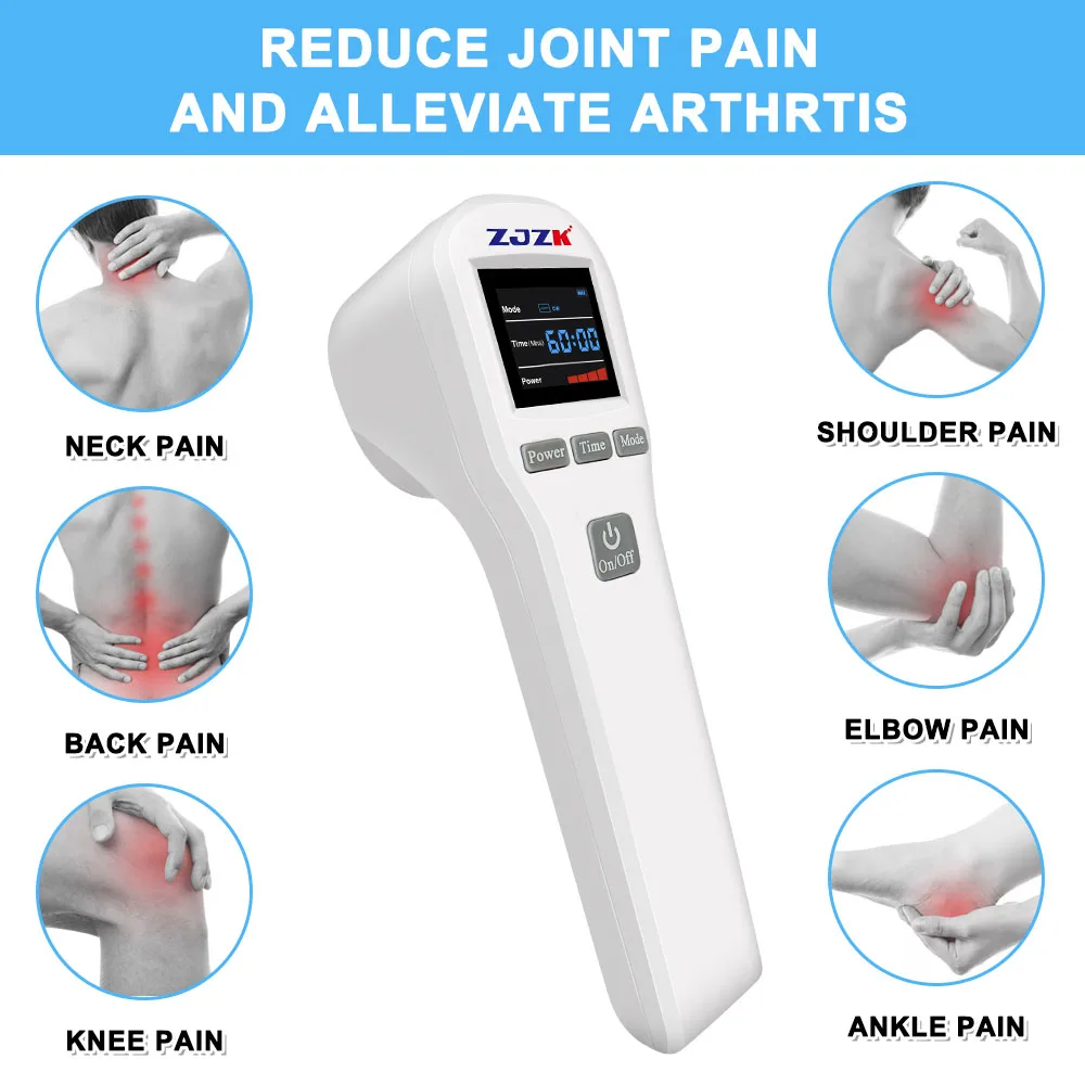 

ZJZK 650nm 808nm Laser Therapy For Nerve Damage Medic Therapeutics Handheld Pain Management For Diabetic Neuropathy Dysmenorrhea