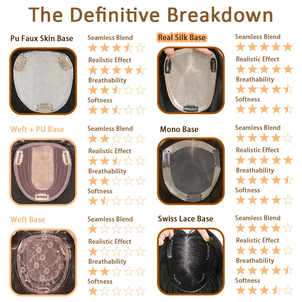 Base de seda Dazzeal para mujer, extensiones de cabello humano Natural europeo, Clip ins, postizo, Base de seda recta, adornos de cabello humano