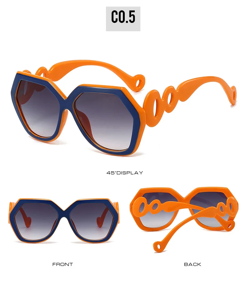 2025 Hexagon Frauen Sonnenbrille Marke Designer Farbe Patchwork Aushöhlen Kreis Elegante Reise Damen Sonnenbrille Retro – Detail 11
