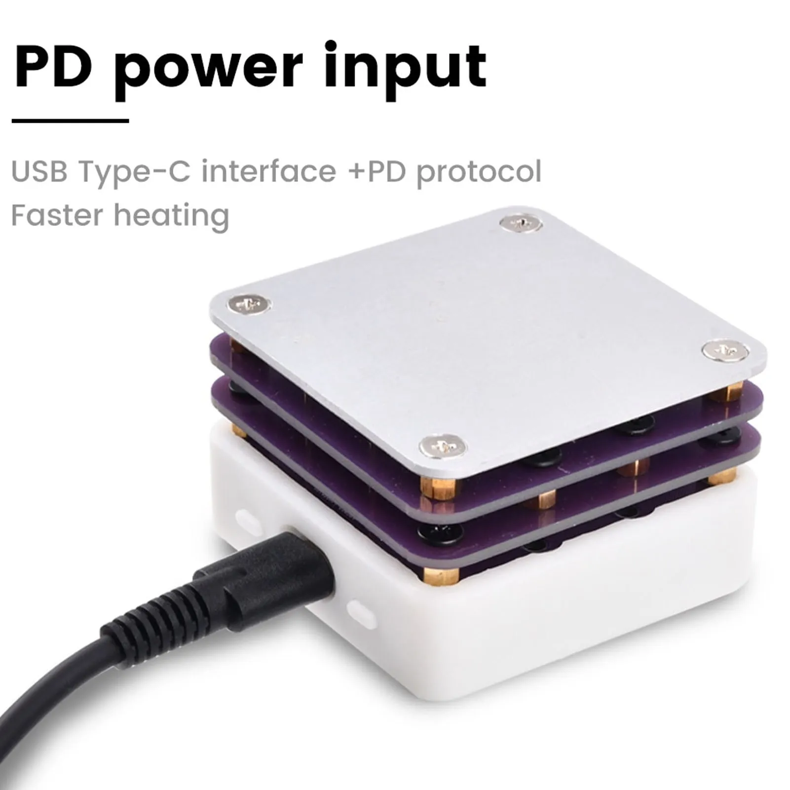 용접기 핫 플레이트 20V 온도 조절기 USB 타입 C 인터페이스 예열 칩 용접 스테이션 DIY 실험실용 시간 절약