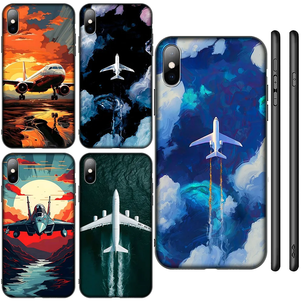 H-2 Airplane Red Space New Phone Case for Xiaomi POCO M6 M5 M4 F5 X6 C65 C55 C50 C51 C40  X4 Pro