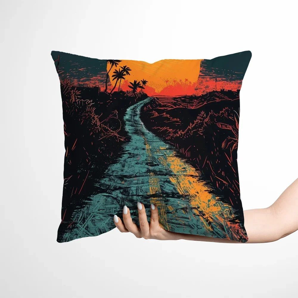 

Custom Cushion Covers 40x60 Abstract Painting Sofa Cover Pilow Cases Modern Home Decoration Products Pillowcase Decor 40x40 Car
