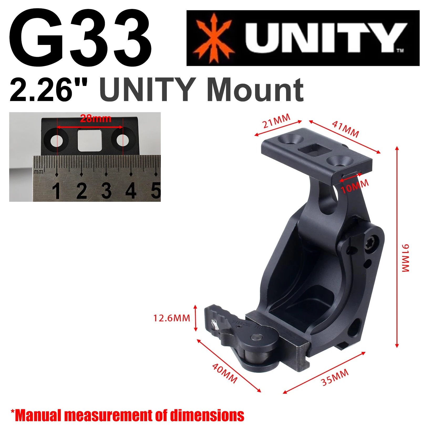 

Увеличительный прицел G43 G33 3X с креплением UNITY 2.26 дюйма, складной, с откидным механизмом, тактический комбо-набор, регулируемый, с оригинальным логотипом