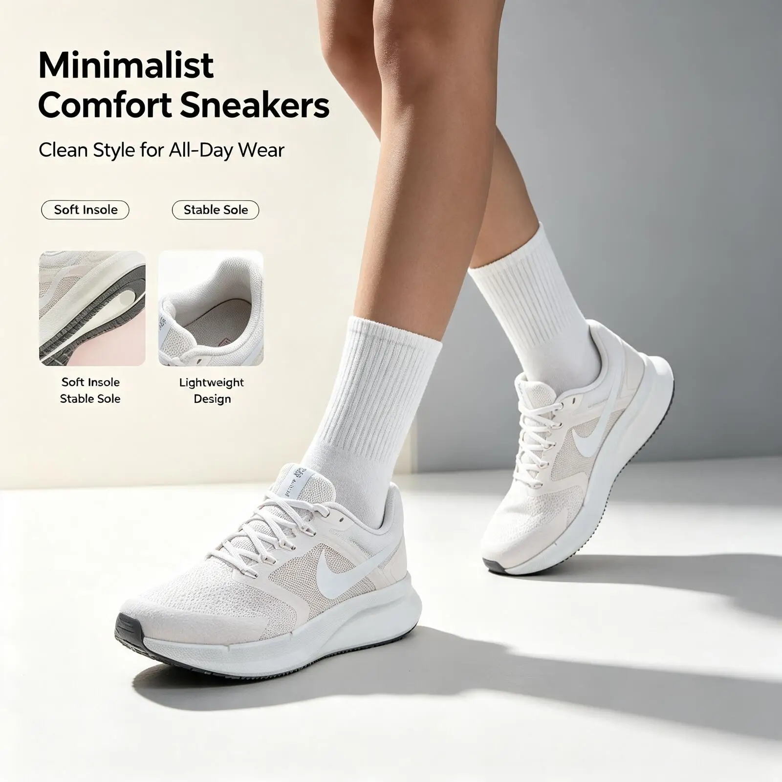Nike  Lightweight Breathable Mesh Casual Shoes Ladies Soft Cushion Non-Slip Daily Comfort Athletic Footwear DR2698-111