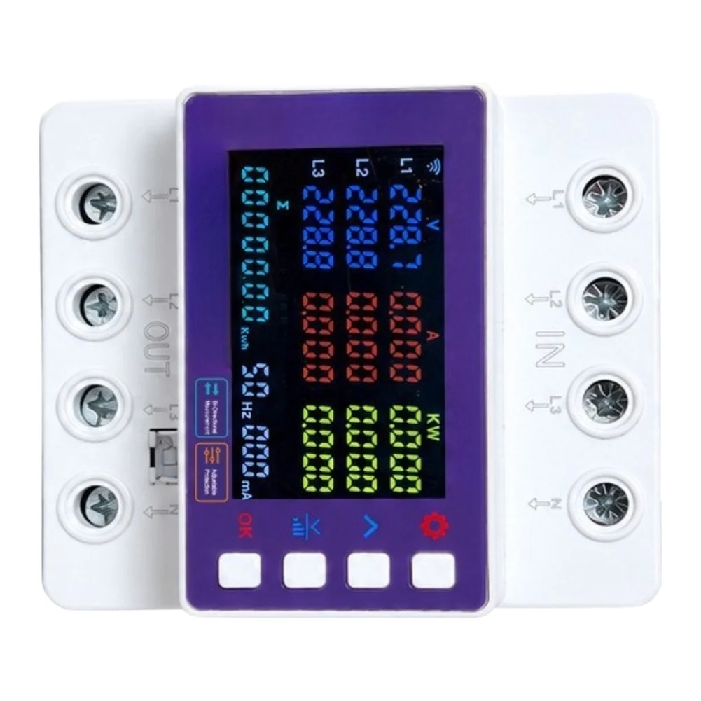for Smart Energy Meter 3-Phase Wireless Remote Control for Real-Time Power Monitoring Voltage Current Energy Usage