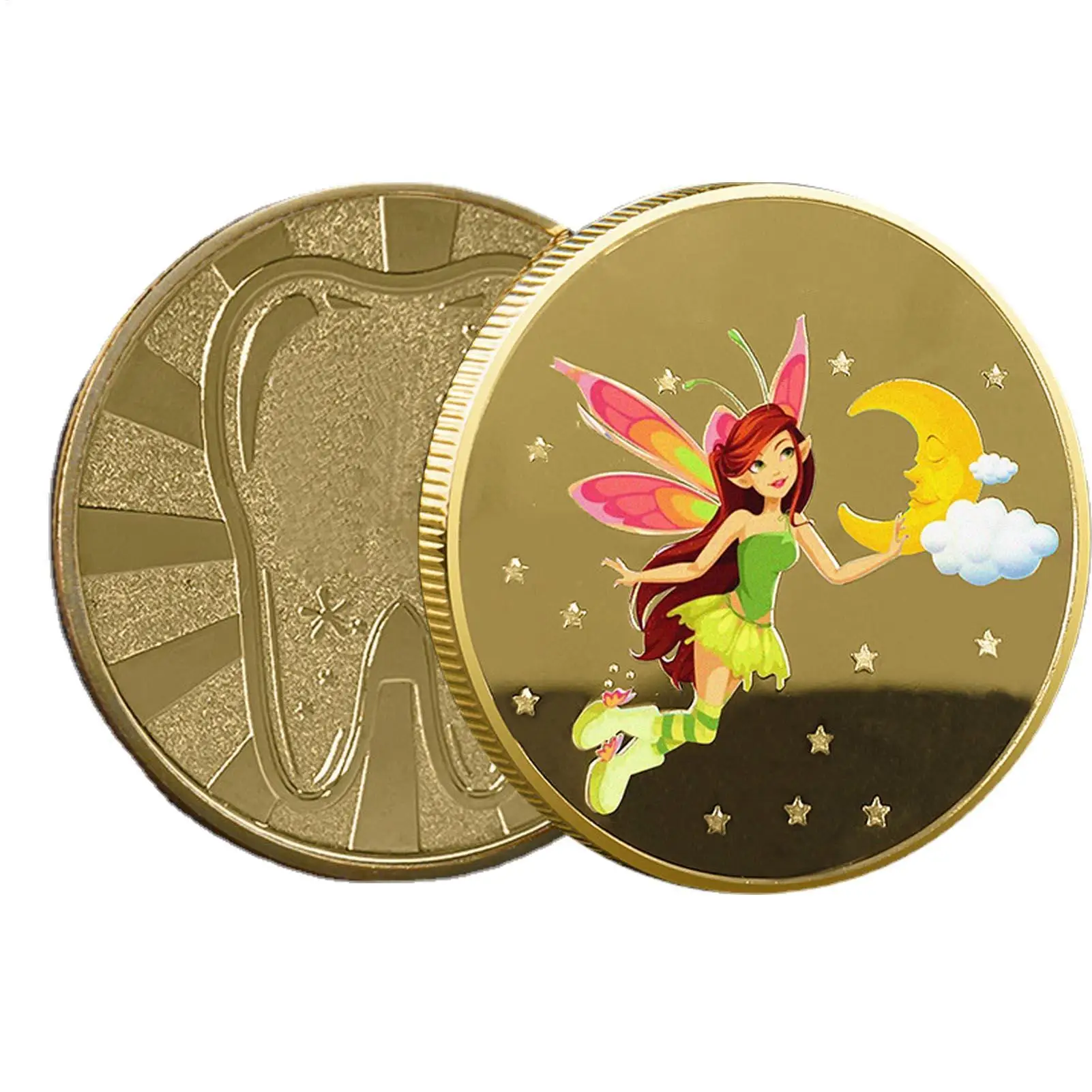 Tooth Fairy Commemorative Coin Gold Plated Coin Encouraging Children to Brush Their Teeth for Children Losing Teeth