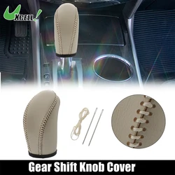 Uxcell Gear Shift Knob Cover Shift Lever Sheath for Nissan Pathfinder 2013-2020 PU Gear Collars Car Interior Accessories