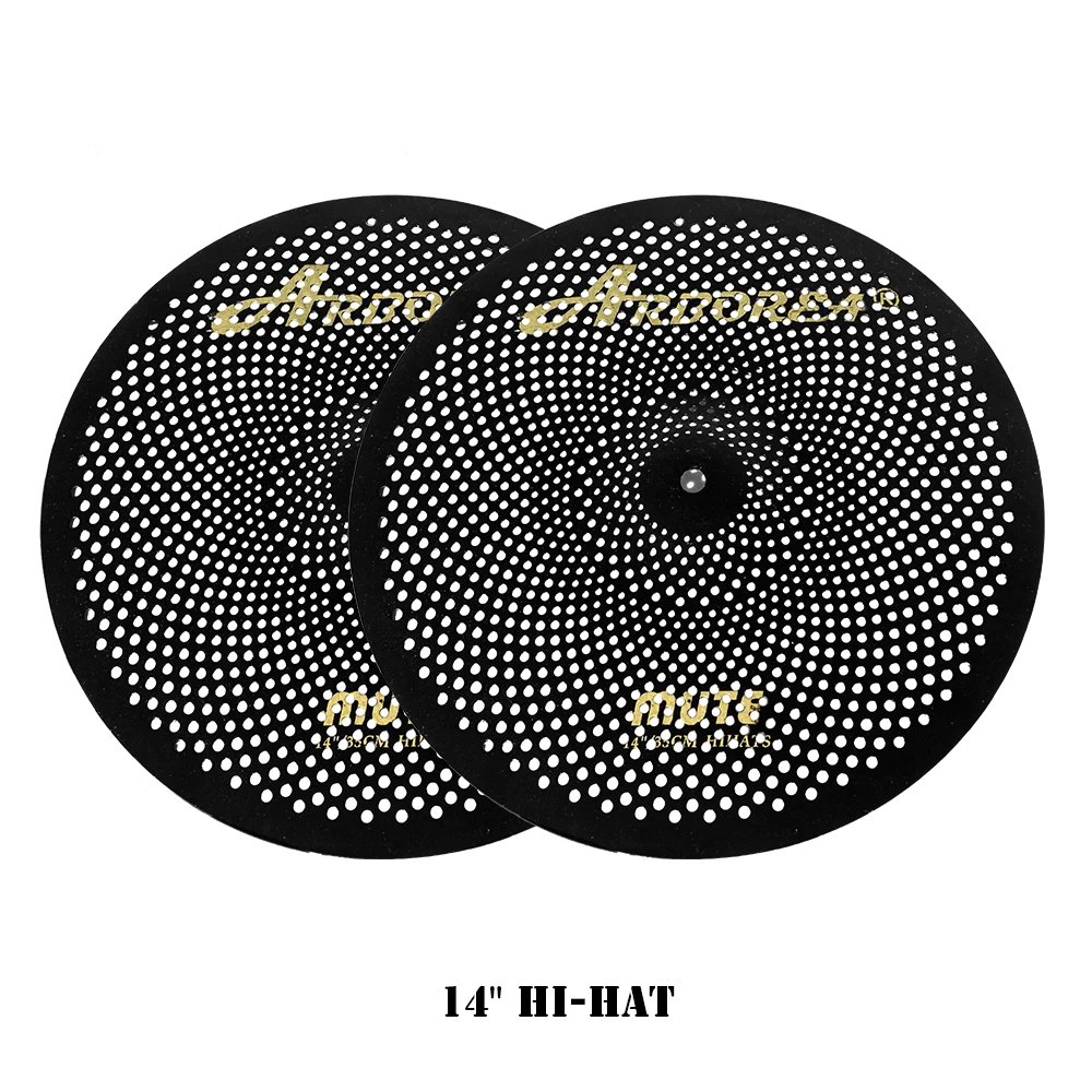 Black Mute Low Volume Cymbal Set 14''Hi-hat+16'' Crash+18''Crash+20''Ride with Free Bag