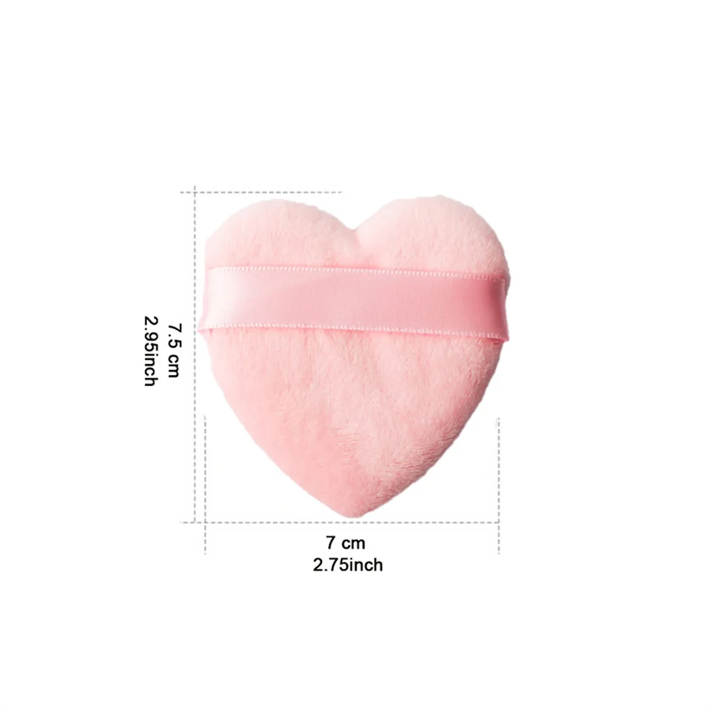 2pcs Triangle Heart Shape Velvet Powder Puff For Face Makeup Sponge Cosmetics Washable Lightweight Makeup Puff Tools