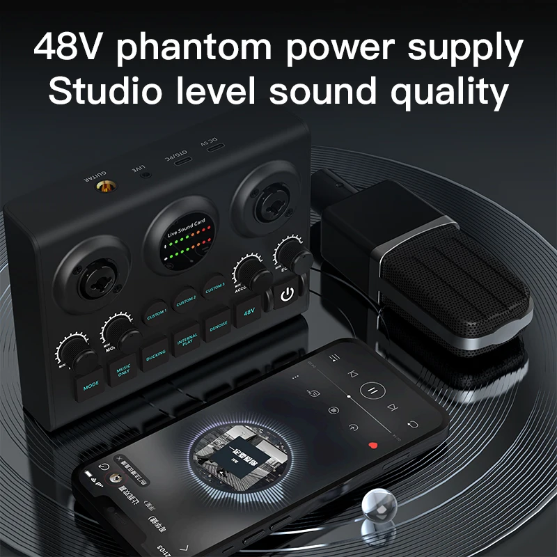 F10 Live Sound Card Streaming Audio Voice dj Mixer Sound Card Audio for Voice Podcast Live Control Kit Podcast Accessories