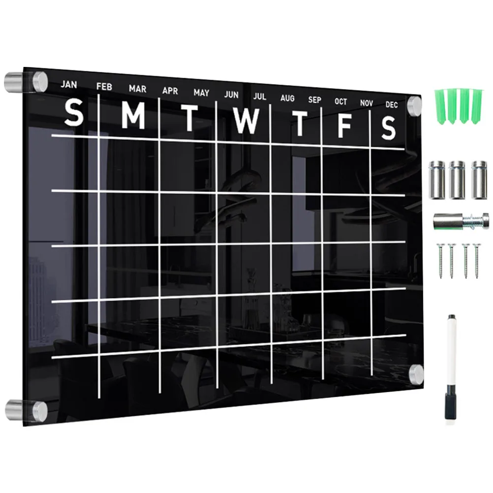 1 مجموعة الاكريليك جدار التقويم معلقة الأسبوعية مذكرة مجلس رسالة الجاف محو مجلس مخطط المنزلية مكتب متجر ديكور #5