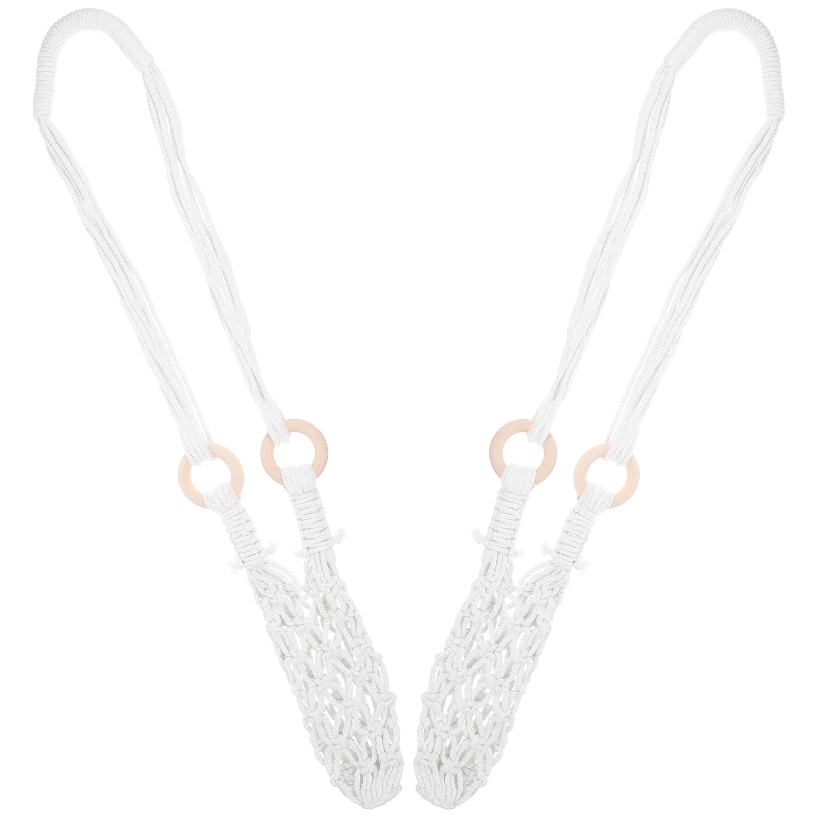 

2Pcs Wine Storage Bag Cotton Rope Hanging Wine Bottle Holder Home Decorative Macrame Net Bag Kitchen Fruit Hammock