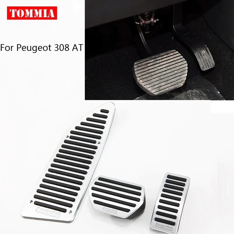 

tommia For Peugeot 308 AT MT 2012-2014 Pedal Cover Fuel Gas Brake Foot Rest Housing No Drilling Car-styling