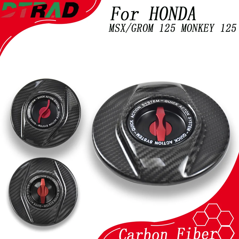 For HONDA MSX 125 GROM 125 2014-2025 MONKEY 125 2018-2025 Carbon Fiber Keyless Fuel Tank Cap Quick Filling Plug Oil Gas Cover