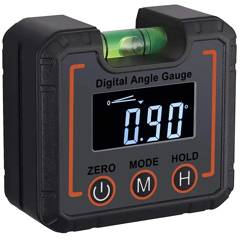 Digital Angle Gauge Finder Level Box with Bubble Level and Magnetic Base, High Contrast Display Measuring Tool for Carpentry