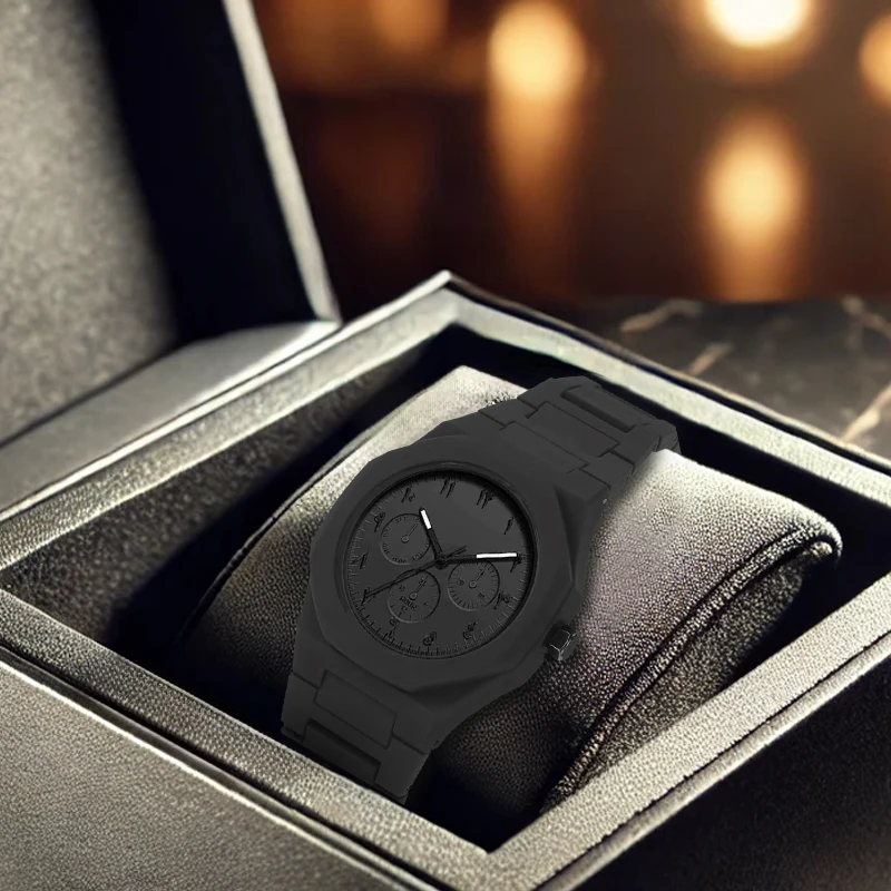 

Мужские спортивные молодежные тринокулярные одинарные цифровые кварцевые часы с черной лентой